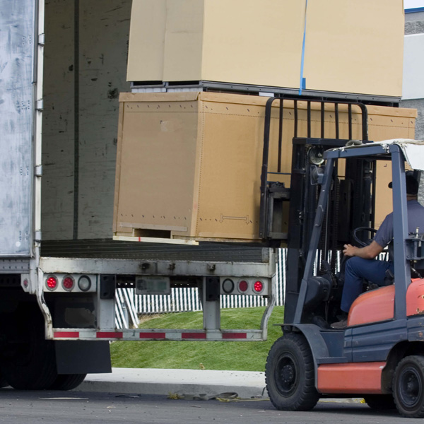 Loading the storage in the truck.